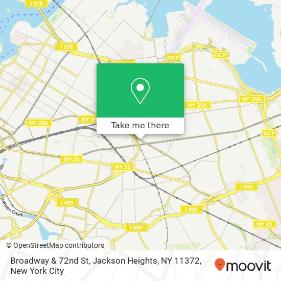 Mapa de Broadway & 72nd St, Jackson Heights, NY 11372