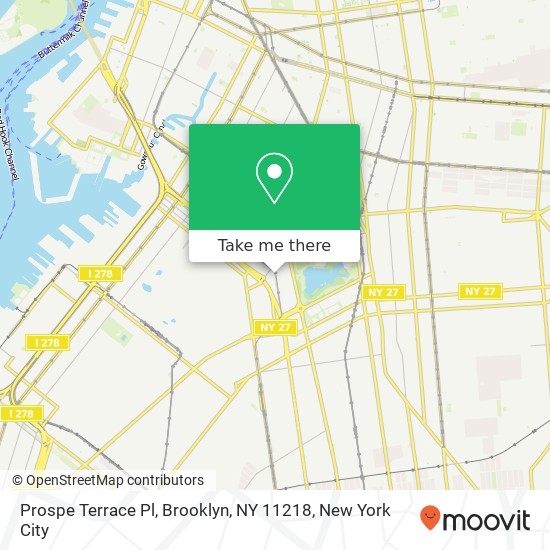 Mapa de Prospe Terrace Pl, Brooklyn, NY 11218