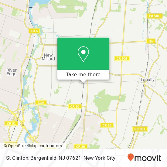 Mapa de St Clinton, Bergenfield, NJ 07621