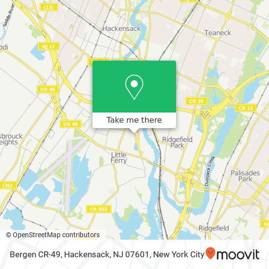 Bergen CR-49, Hackensack, NJ 07601 map