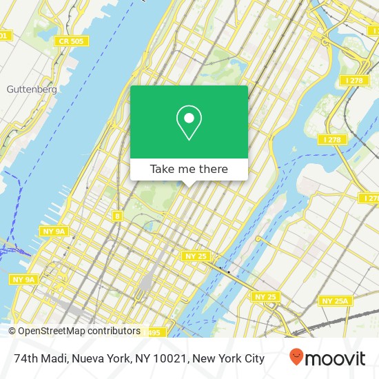 74th Madi, Nueva York, NY 10021 map