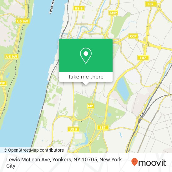 Mapa de Lewis McLean Ave, Yonkers, NY 10705