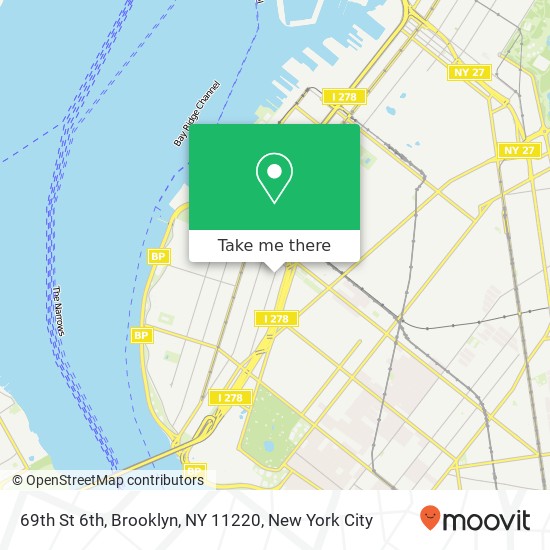 Mapa de 69th St 6th, Brooklyn, NY 11220
