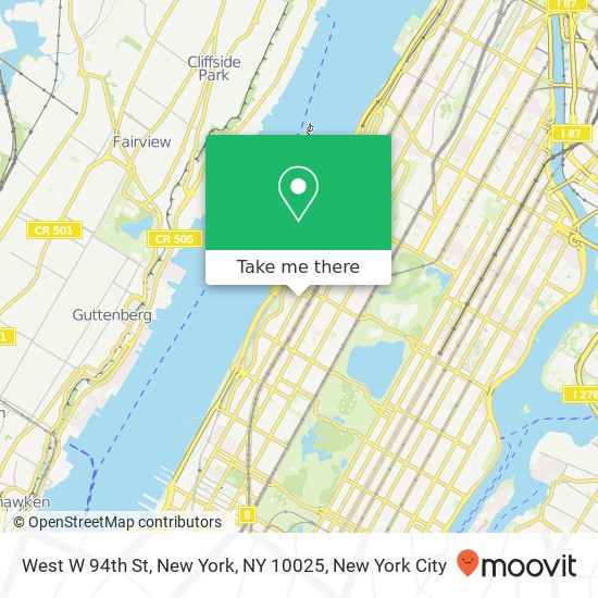 West W 94th St, New York, NY 10025 map