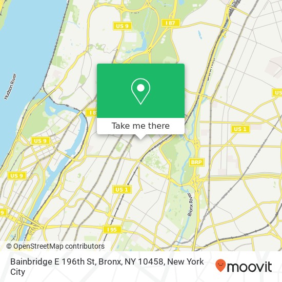 Mapa de Bainbridge E 196th St, Bronx, NY 10458