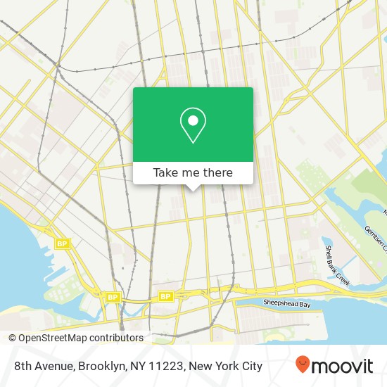 Mapa de 8th Avenue, Brooklyn, NY 11223