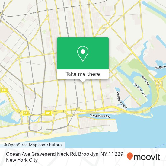 Ocean Ave Gravesend Neck Rd, Brooklyn, NY 11229 map