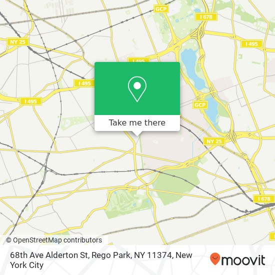 68th Ave Alderton St, Rego Park, NY 11374 map