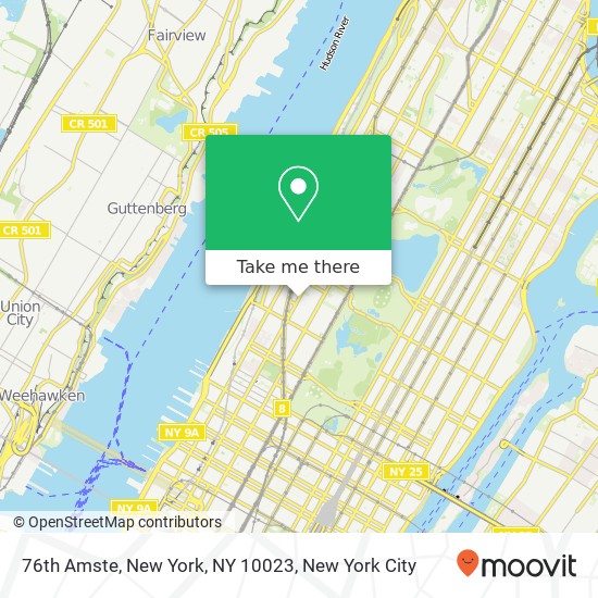 76th Amste, New York, NY 10023 map