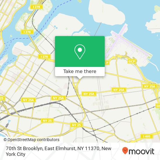 70th St Brooklyn, East Elmhurst, NY 11370 map