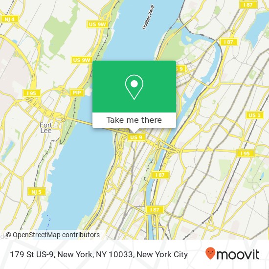 179 St US-9, New York, NY 10033 map