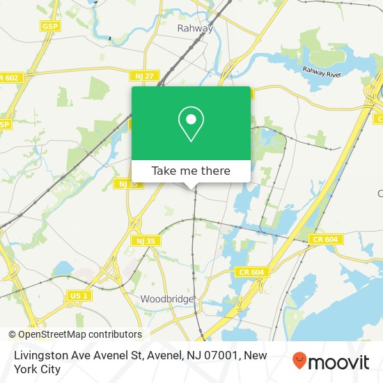 Mapa de Livingston Ave Avenel St, Avenel, NJ 07001