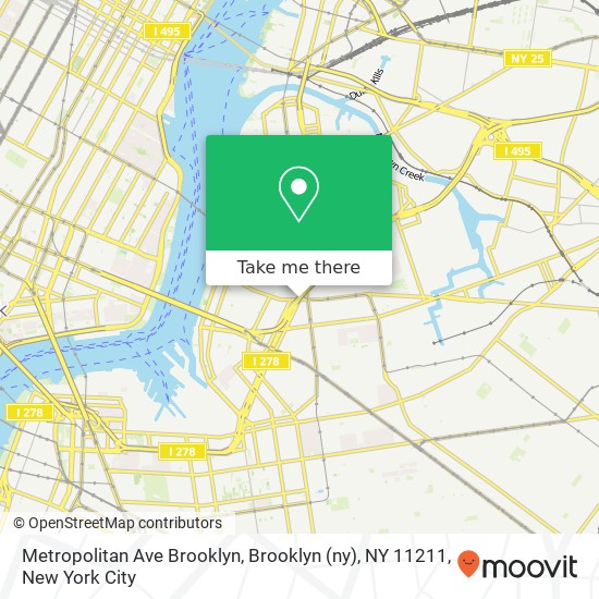 Mapa de Metropolitan Ave Brooklyn, Brooklyn (ny), NY 11211