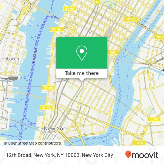 12th Broad, New York, NY 10003 map