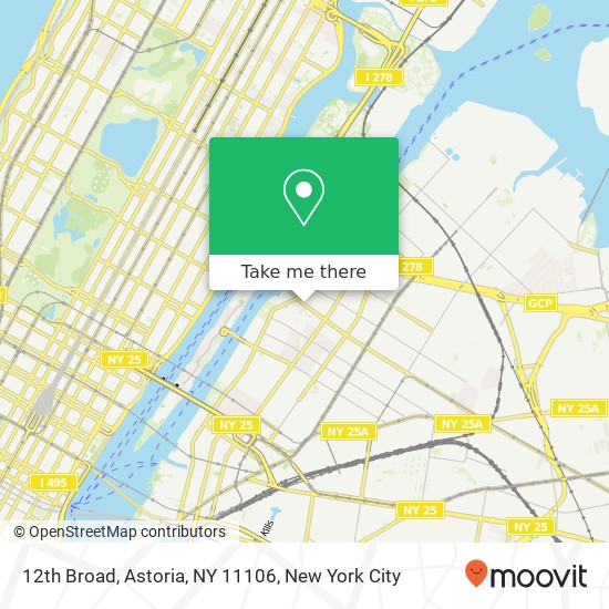 Mapa de 12th Broad, Astoria, NY 11106