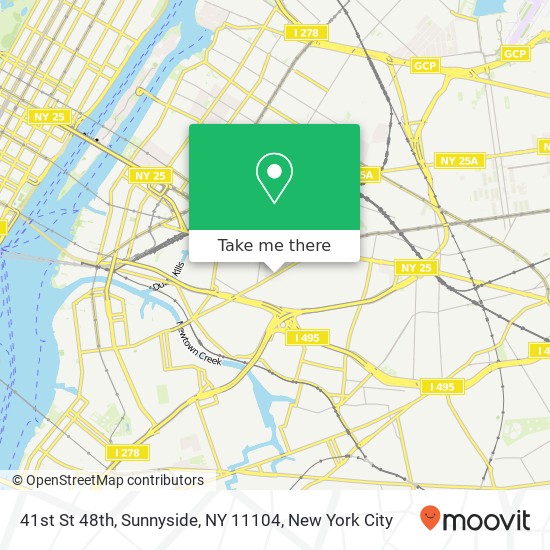 Mapa de 41st St 48th, Sunnyside, NY 11104