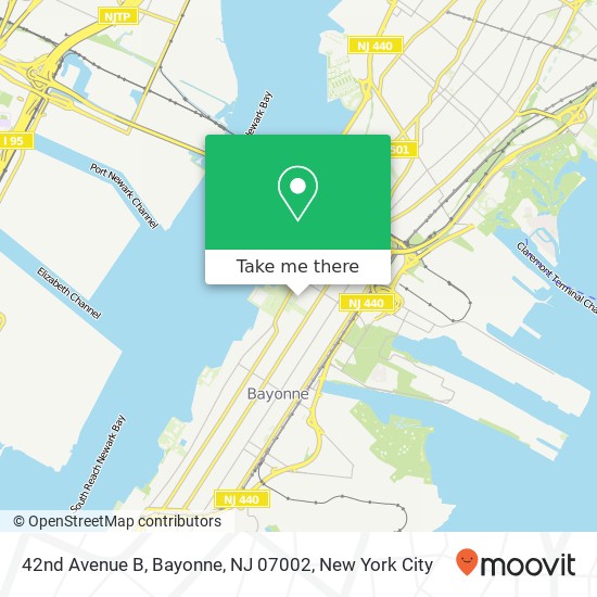 Mapa de 42nd Avenue B, Bayonne, NJ 07002