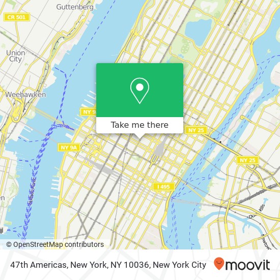 47th Americas, New York, NY 10036 map