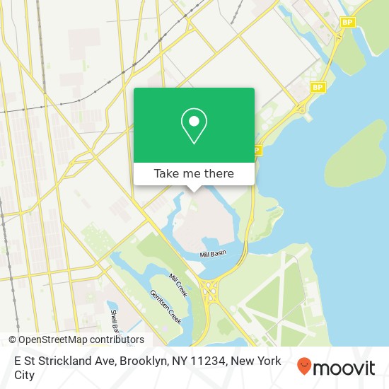 Mapa de E St Strickland Ave, Brooklyn, NY 11234