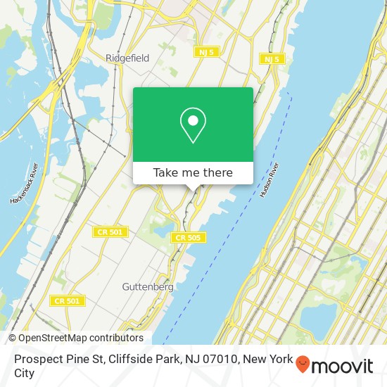Prospect Pine St, Cliffside Park, NJ 07010 map