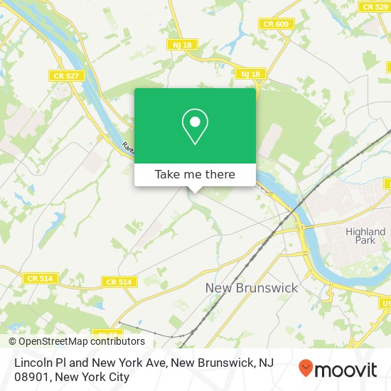 Mapa de Lincoln Pl and New York Ave, New Brunswick, NJ 08901