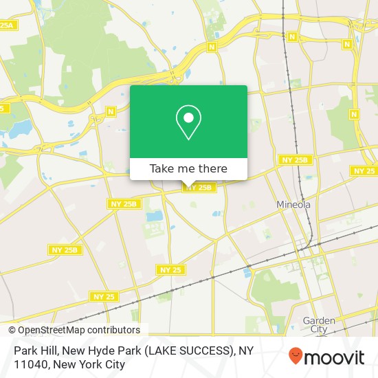 Mapa de Park Hill, New Hyde Park (LAKE SUCCESS), NY 11040