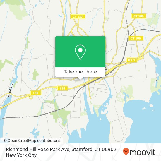 Mapa de Richmond Hill Rose Park Ave, Stamford, CT 06902