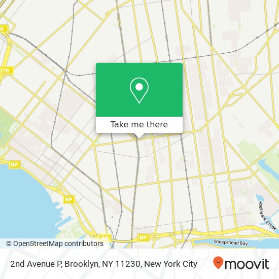 Mapa de 2nd Avenue P, Brooklyn, NY 11230