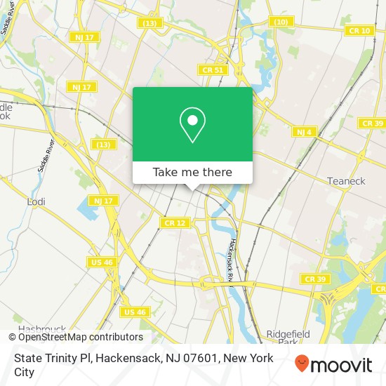 State Trinity Pl, Hackensack, NJ 07601 map