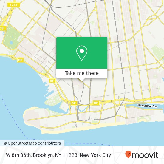 Mapa de W 8th 86th, Brooklyn, NY 11223