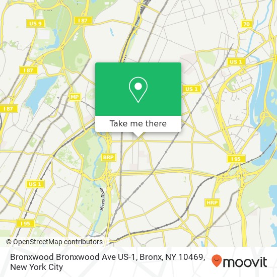 Mapa de Bronxwood Bronxwood Ave US-1, Bronx, NY 10469