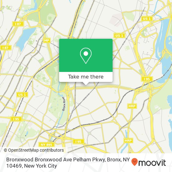 Mapa de Bronxwood Bronxwood Ave Pelham Pkwy, Bronx, NY 10469