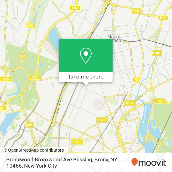 Mapa de Bronxwood Bronxwood Ave Bussing, Bronx, NY 10466