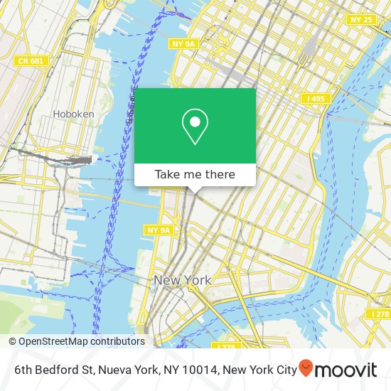 Mapa de 6th Bedford St, Nueva York, NY 10014