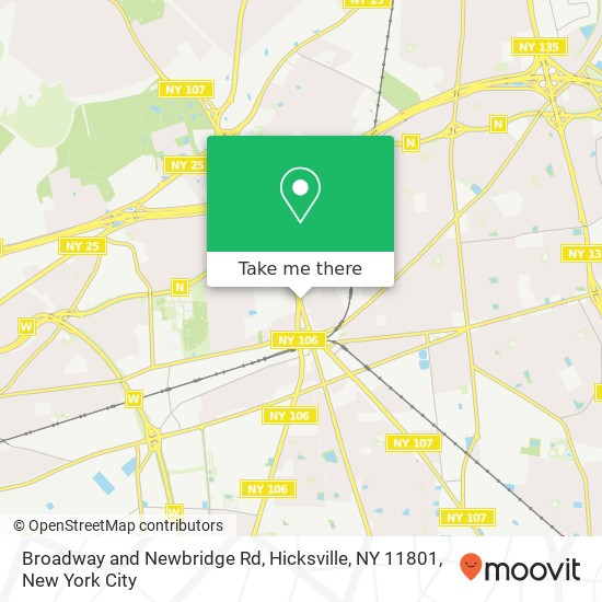 Broadway and Newbridge Rd, Hicksville, NY 11801 map