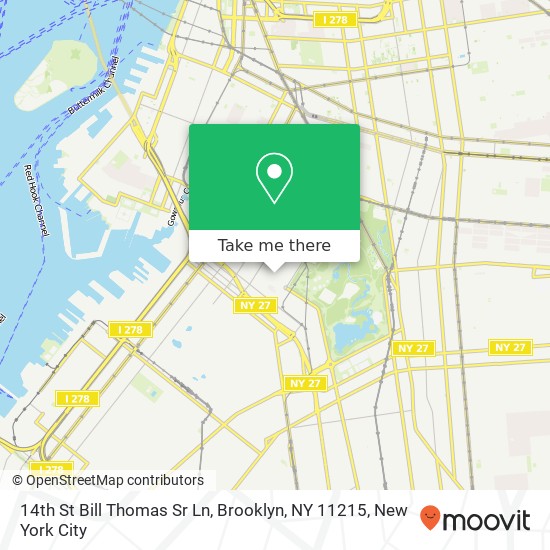 Mapa de 14th St Bill Thomas Sr Ln, Brooklyn, NY 11215