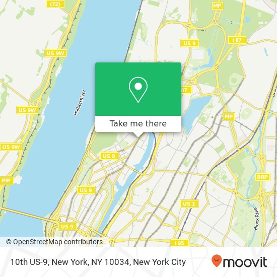 10th US-9, New York, NY 10034 map