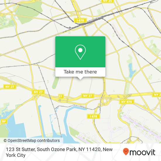 Mapa de 123 St Sutter, South Ozone Park, NY 11420