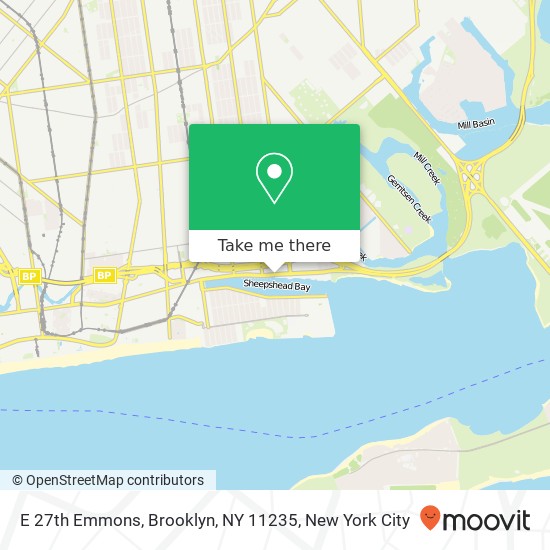 Mapa de E 27th Emmons, Brooklyn, NY 11235