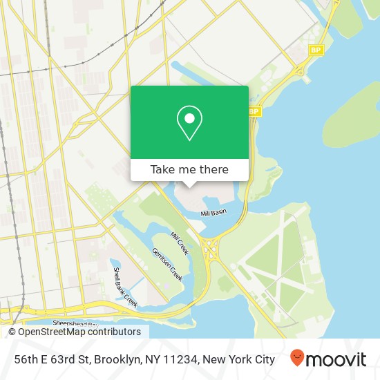 Mapa de 56th E 63rd St, Brooklyn, NY 11234