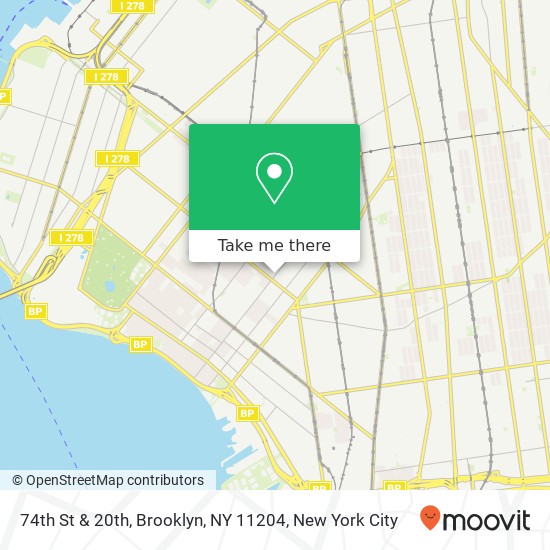 74th St & 20th, Brooklyn, NY 11204 map