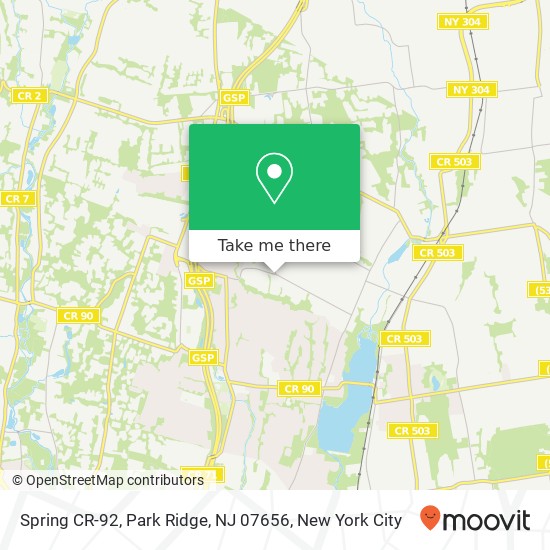 Mapa de Spring CR-92, Park Ridge, NJ 07656