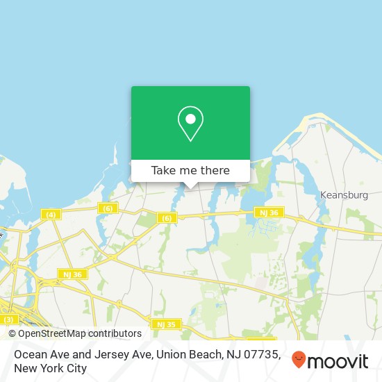 Mapa de Ocean Ave and Jersey Ave, Union Beach, NJ 07735