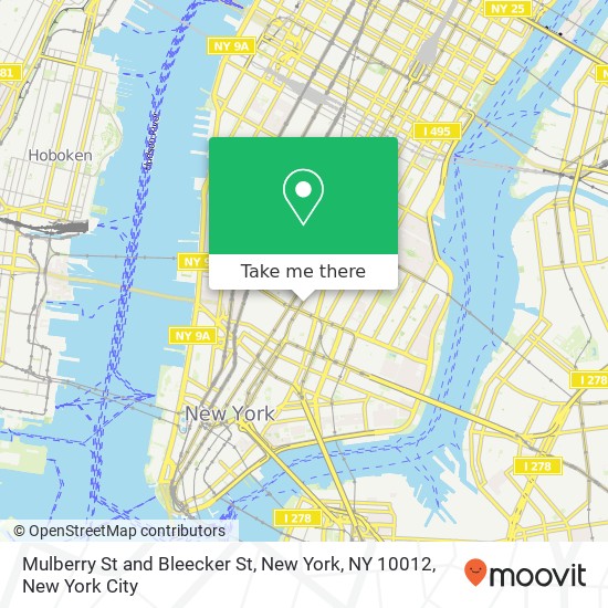 Mapa de Mulberry St and Bleecker St, New York, NY 10012