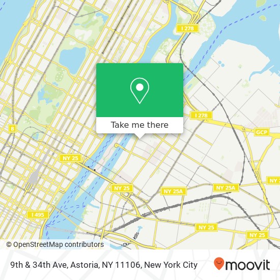 Mapa de 9th & 34th Ave, Astoria, NY 11106