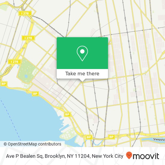 Mapa de Ave P Bealen Sq, Brooklyn, NY 11204