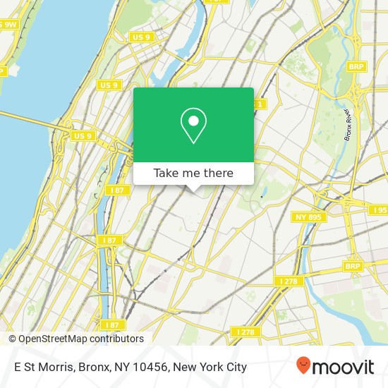 Mapa de E St Morris, Bronx, NY 10456