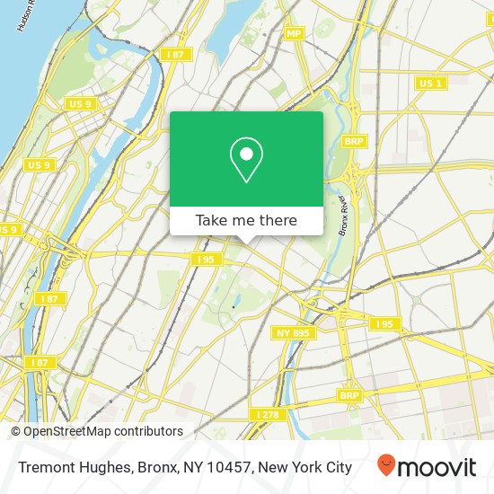 Tremont Hughes, Bronx, NY 10457 map