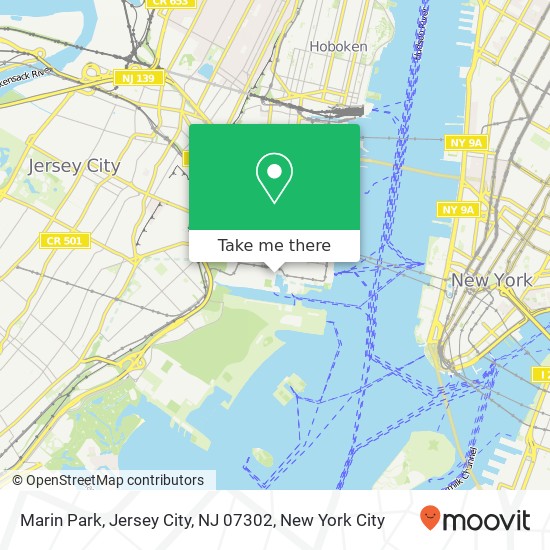 Mapa de Marin Park, Jersey City, NJ 07302