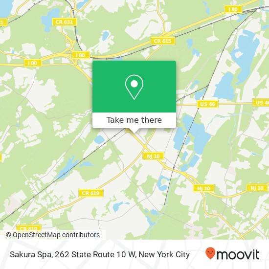 Mapa de Sakura Spa, 262 State Route 10 W